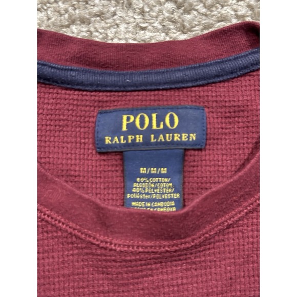Polo Ralph Lauren Pullover Sweater Crew Neck Men's M Long Sleeve Burgundy - Picture 4 of 7